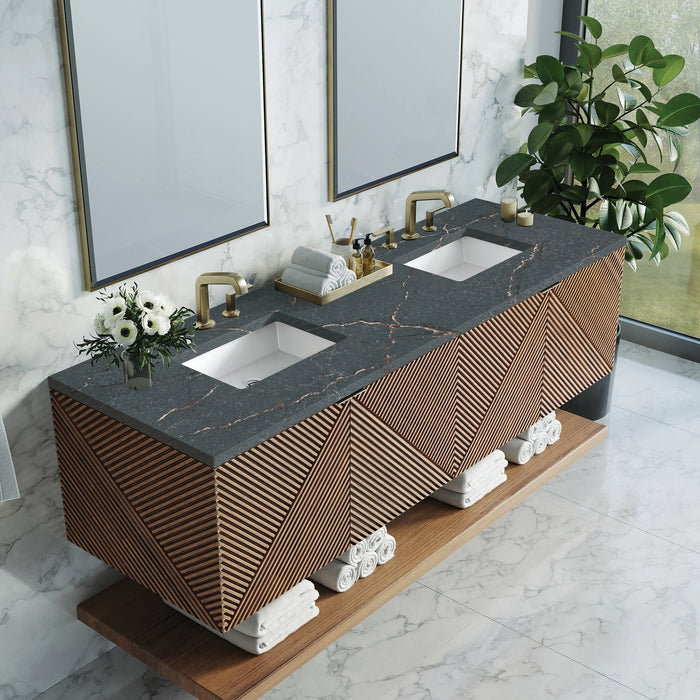 James Martin Marcello 72" Floating Double Bathroom Vanity, Chestnut