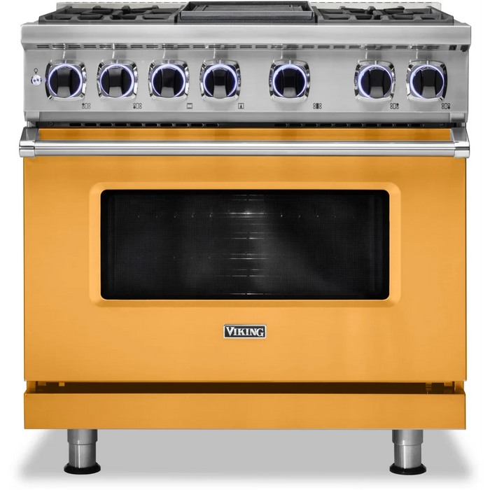 Viking® 7 Series 36" Stainless Steel Pro Style Dual Fuel Range VDR73624GSS