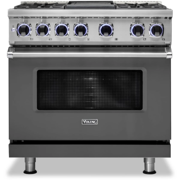 Viking® 7 Series 36" Stainless Steel Pro Style Dual Fuel Range VDR73624GSS