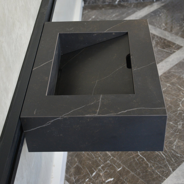 Handcrafted Dekton Kelya Engineered Porcelain Wall Mount Sink