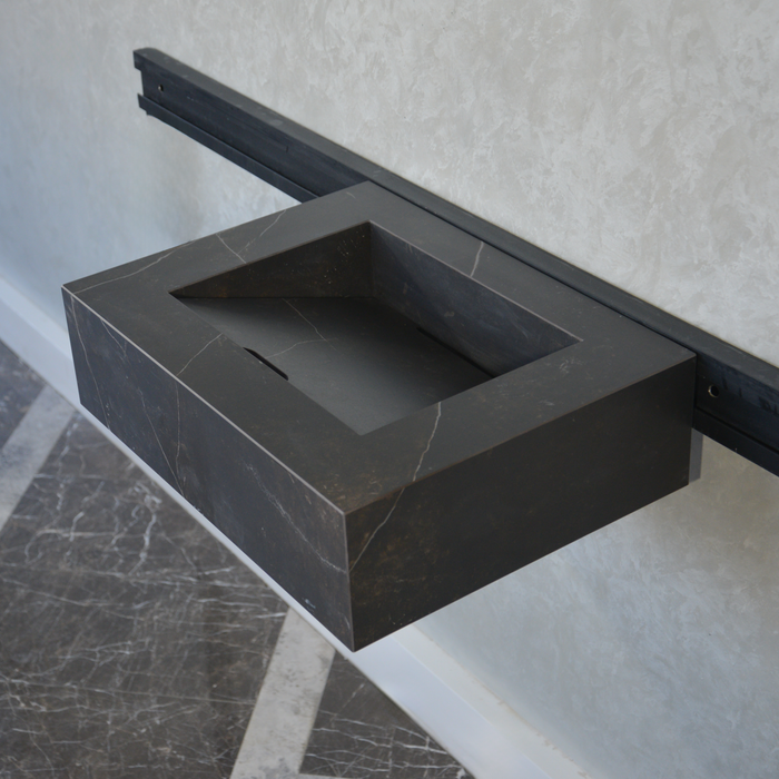 Handcrafted Dekton Kelya Engineered Porcelain Wall Mount Sink