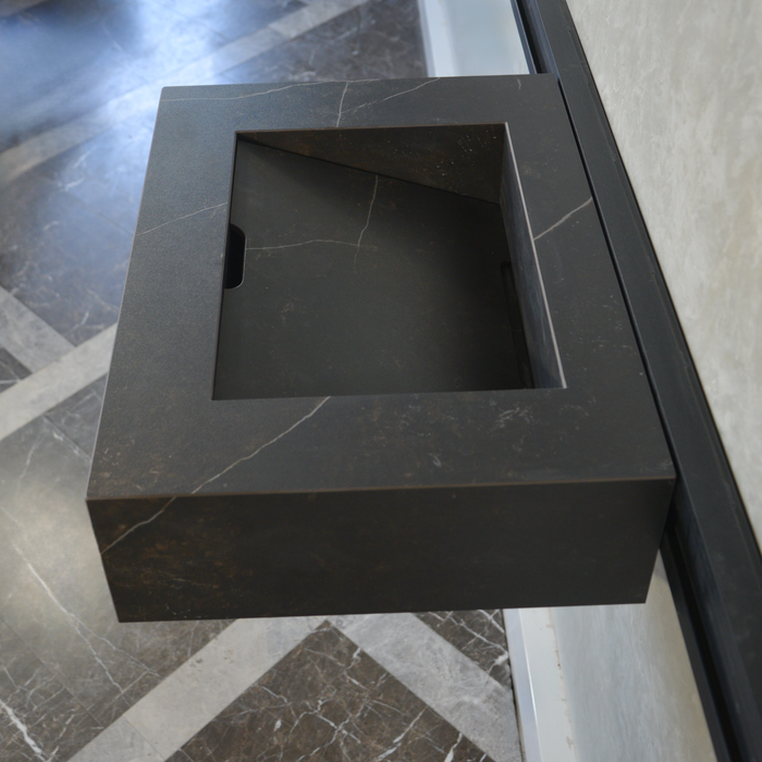 Handcrafted Dekton Kelya Engineered Porcelain Wall Mount Sink