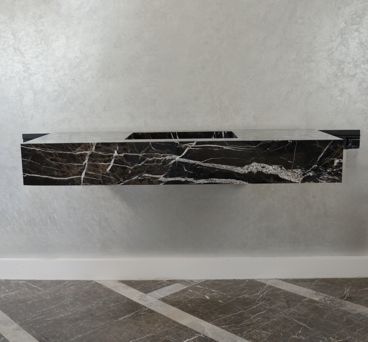 Alexandra Black Marble Vanity Sink - Custom Handcrafted Artisan