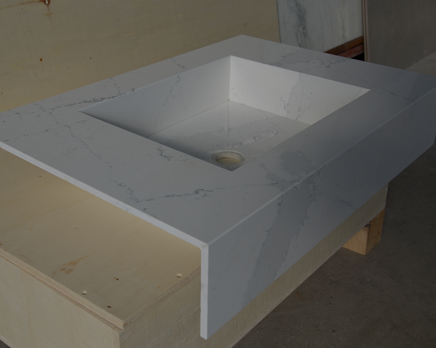 Silestone Ethereal Dusk Wall Mounted Engineered Quartz Vessel Sink