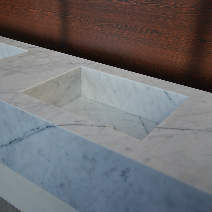 Lilac Marble Handcrafted Sink - Custom Sculptural Statement Bathroom Vanity Piece