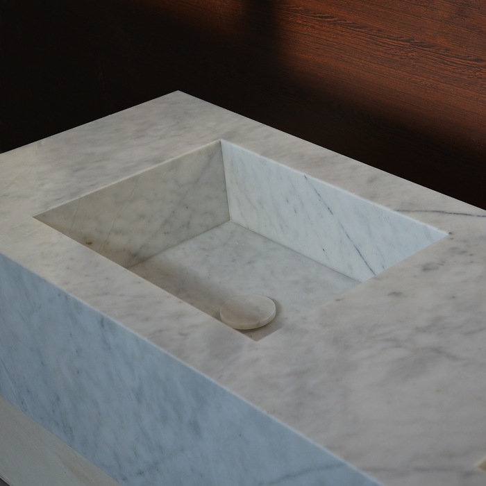 Lilac Marble Handcrafted Sink - Custom Sculptural Statement Bathroom Vanity Piece