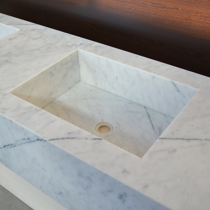 Lilac Marble Handcrafted Sink - Custom Sculptural Statement Bathroom Vanity Piece