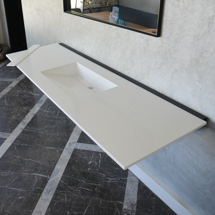 Engineered Quartz Bathroom Vanity Sink - Wall Mounted Hiedra