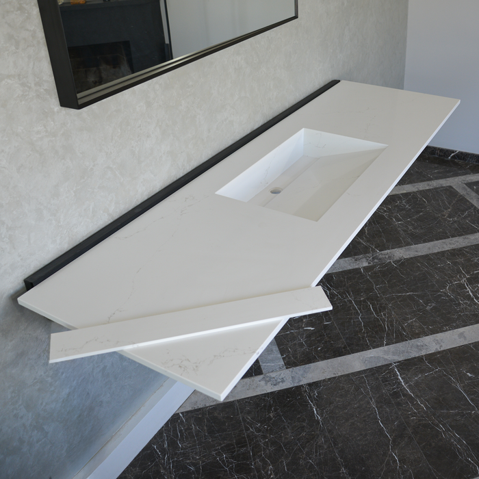 Engineered Quartz Bathroom Vanity Sink - Wall Mounted Hiedra