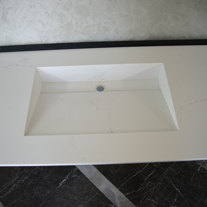 Engineered Quartz Bathroom Vanity Sink - Wall Mounted Hiedra