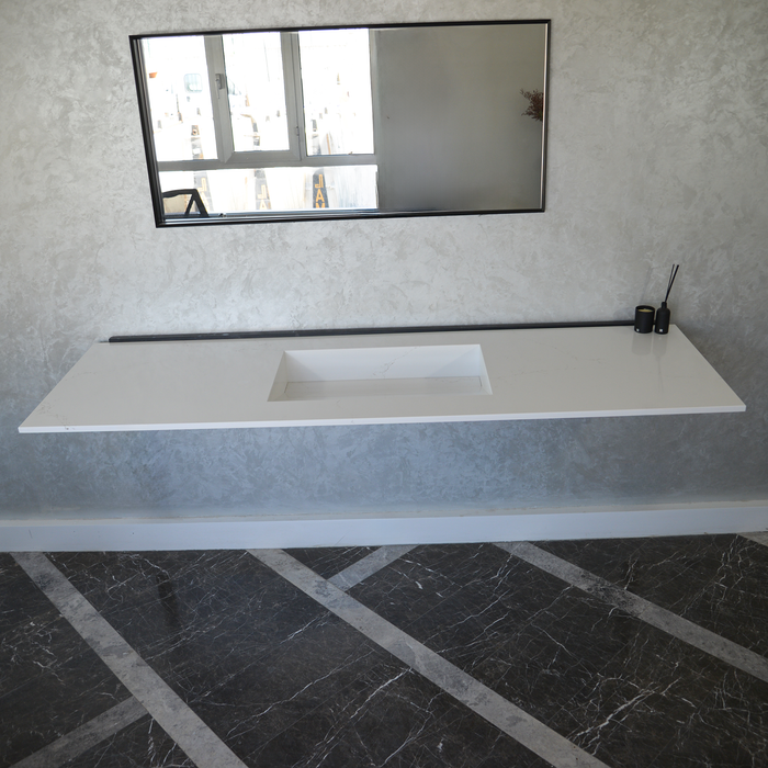 Engineered Quartz Bathroom Vanity Sink - Wall Mounted Hiedra
