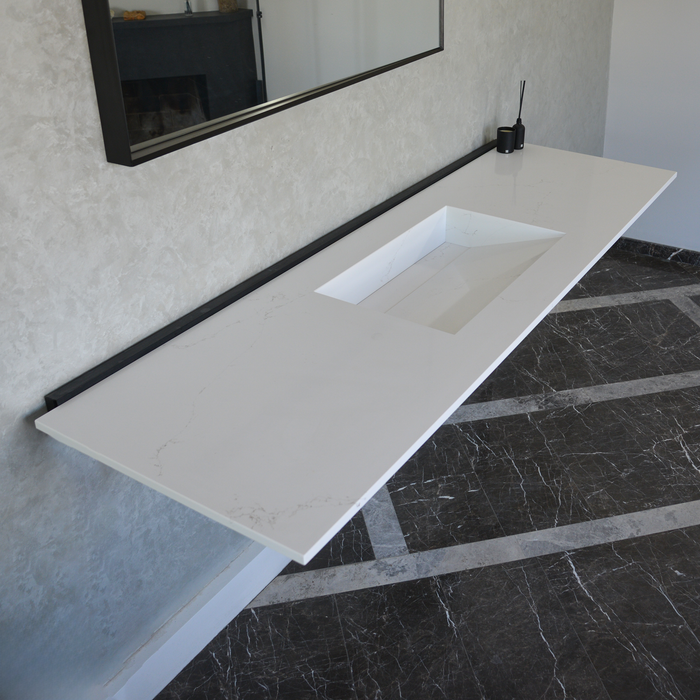 Engineered Quartz Bathroom Vanity Sink - Wall Mounted Hiedra
