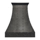 Black Hammered Copper Custom Kitchen Hood with Straps &Rivets