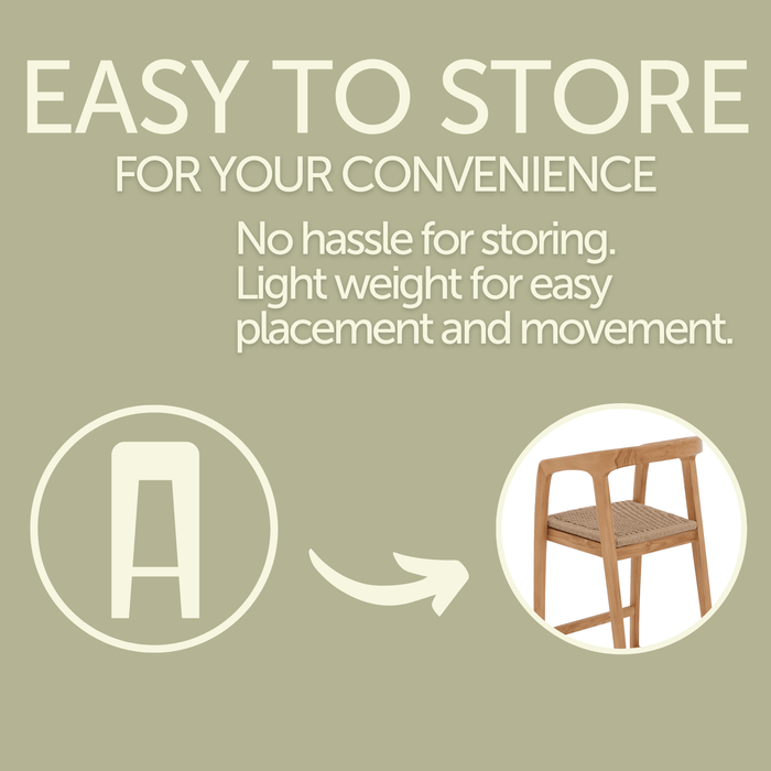 Ubud Natural Teak Indoor/Outdoor Bar Stool
