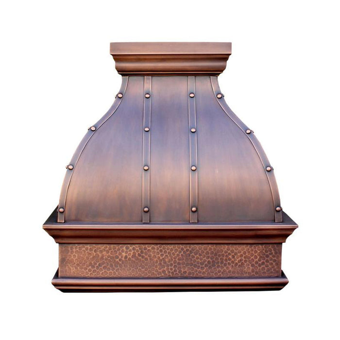 Dome Copper Range Hood with Vintage Crown