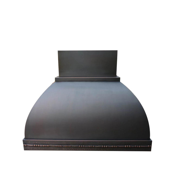 Dome Shaped Dark Patina Custom Copper Oven Hood