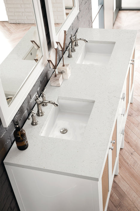James Martin Addison 72" Double Bathroom Vanity, Glossy White
