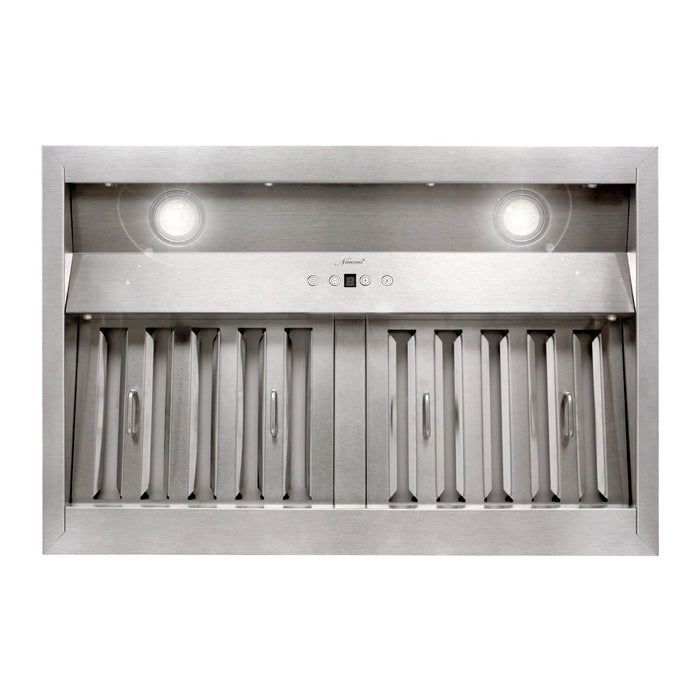 30" Range Hood Insert, Stainless Steel Kitchen Vent Hood with Dimmable LED Lights, 600CFM — NX-E90-30-Warm-SS
