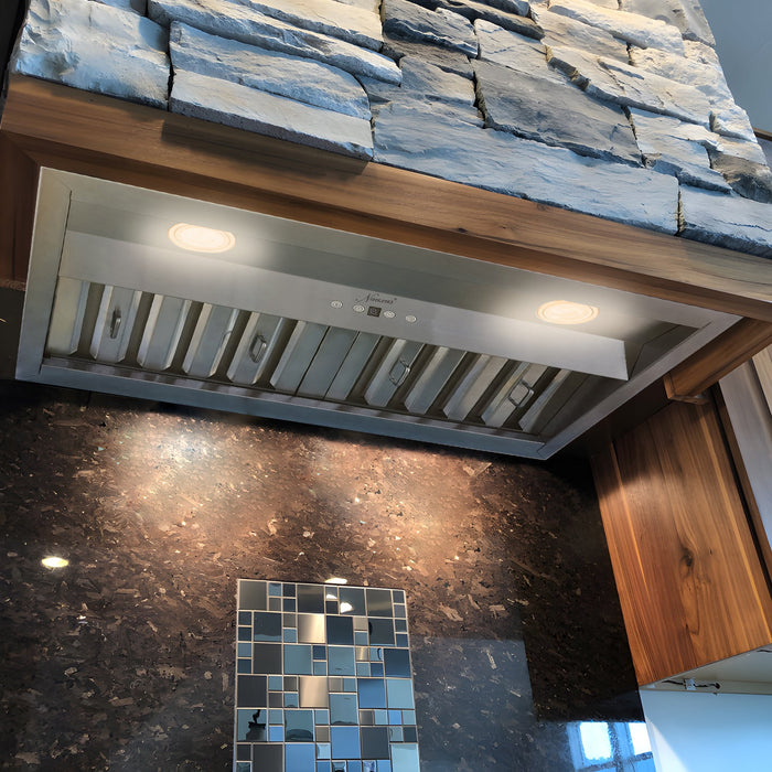 Nauxus 30" Range Hood Insert, Stainless Steel Kitchen Vent Hood with Dimmable LED Lights, 600CFM , NX-E90-30