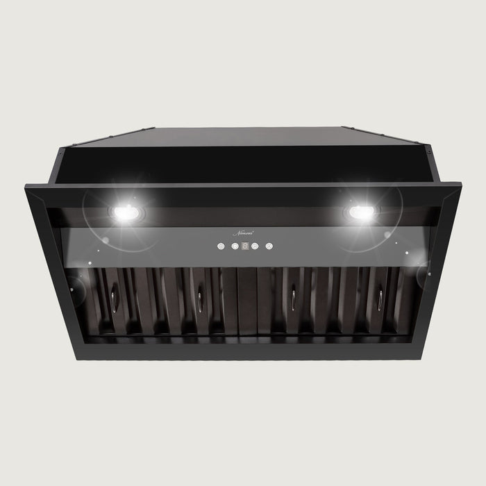 Nauxus 30" Range Hood Insert, Stainless Steel Kitchen Vent Hood with Dimmable LED Lights, 600CFM ， NX-E90-30-MB