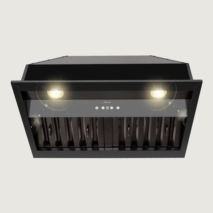 Nauxus 30" Range Hood Insert, Stainless Steel Kitchen Vent Hood with Dimmable LED Lights, 600CFM ， NX-E90-30-MB