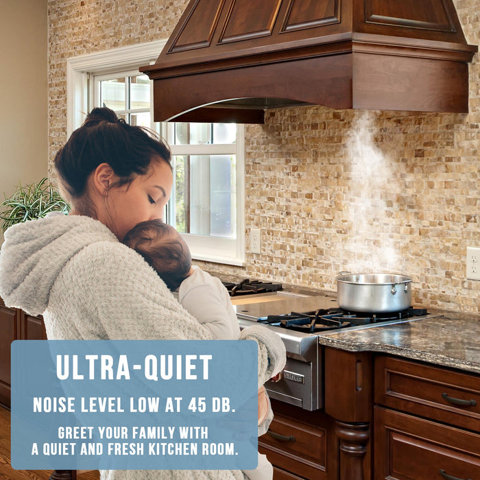 Nauxus 30" Range Hood Insert, Stainless Steel Kitchen Vent Hood with Dimmable LED Lights, 600CFM ， NX-E90-30-MB