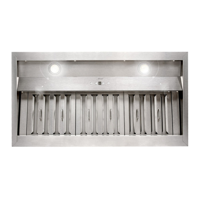 Nauxus 36" Range Hood Insert, Stainless Steel Kitchen Vent Hood with Dimmable LED Lights, 600CFM , NX-E90-36