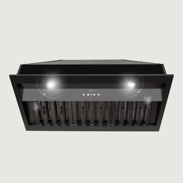 Nauxus 36" Range Hood Insert, Stainless Steel Kitchen Vent Hood with Dimmable LED Lights, 600CFM - NX-E90-36-MB