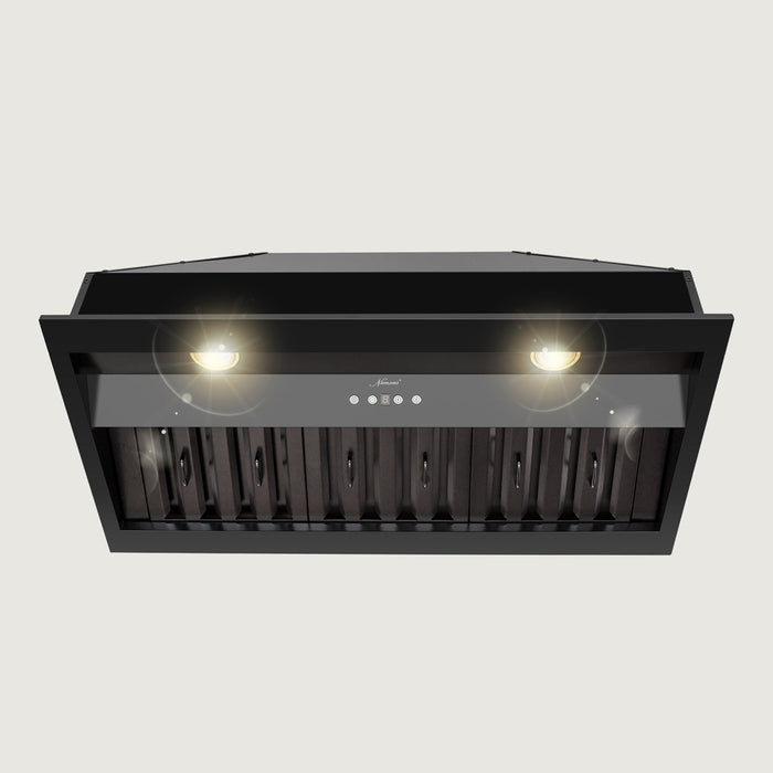 Nauxus 36" Range Hood Insert, Stainless Steel Kitchen Vent Hood with Dimmable LED Lights, 600CFM - NX-E90-36-MB