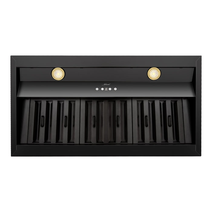 Range Hood Insert 36 Inch, Ultra Quiet, Powerful Suction Built-in Kitchen Vent Hood, Stainless Steel Ducted Stove Hood with Dimmable LED Lights Warm White, 3-Speeds 600CFM