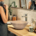 light beige travertine V-shape natural stone tapered Sink honed and sandblasted size (D)16" (H)6" SKU-EGELBT1661