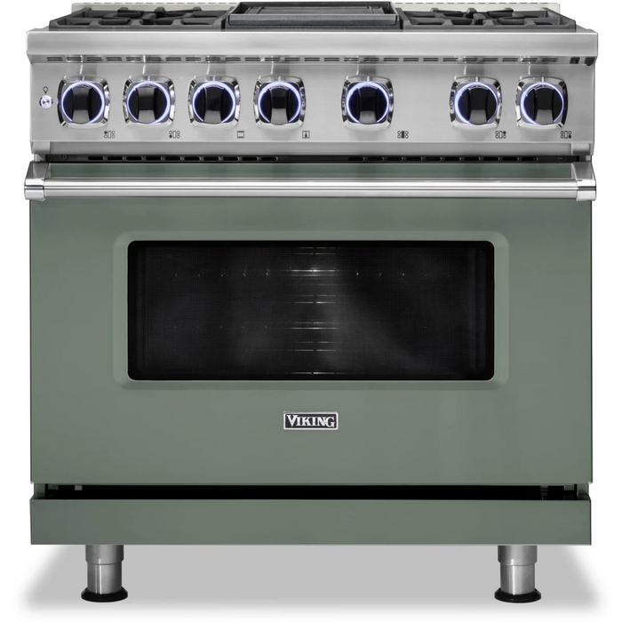 Viking® 7 Series 36" Stainless Steel Pro Style Dual Fuel Range VDR73624GSS