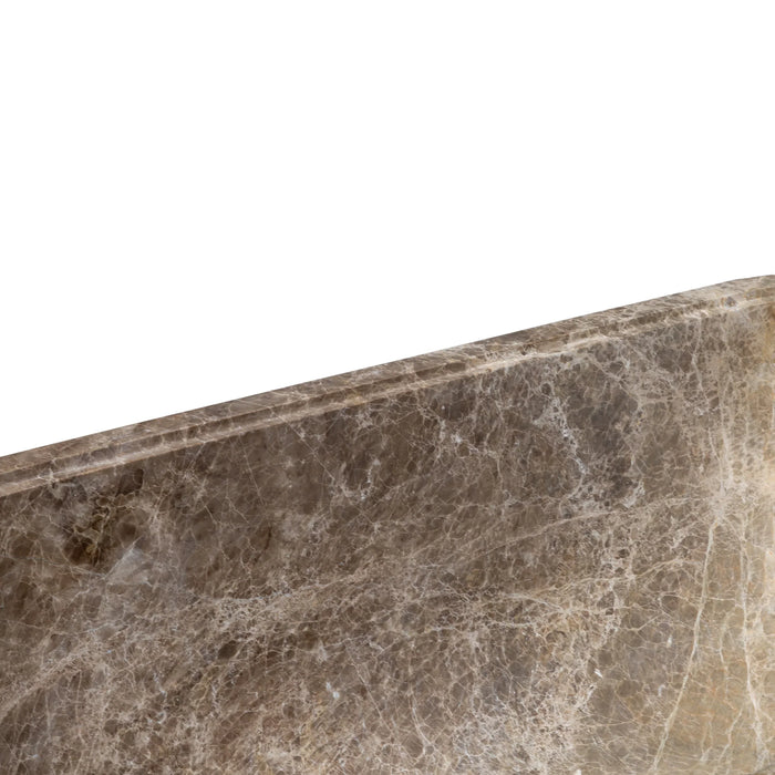 Solid Emperador Light Marble Hand-Carved Luxury Spa Bathtub - 29.5W x 67L x 19.5H