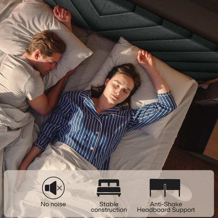 Acacia Astoria Upholstered Solid Wood Bed Frame