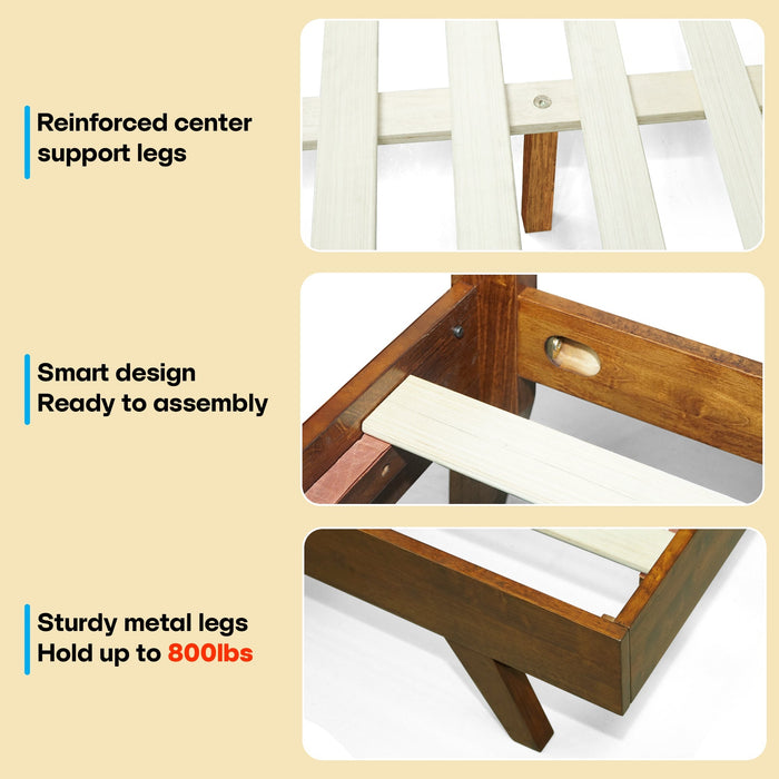 Acacia Harmony Platform Bed Frame with Headboard