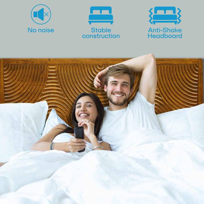 Acacia Harmony Platform Bed Frame with Headboard