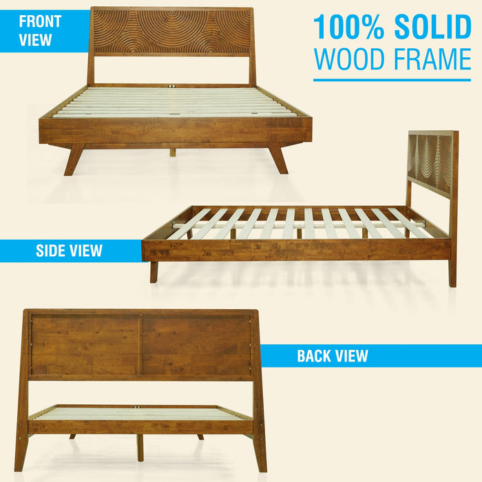 Acacia Harmony Platform Bed Frame with Headboard