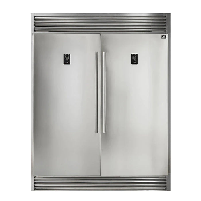 Forno Rizzuto - 60 in. Pro-Style Dual Combination Fridge/Freezer Refrigerator FFFFD1933-60S Forno