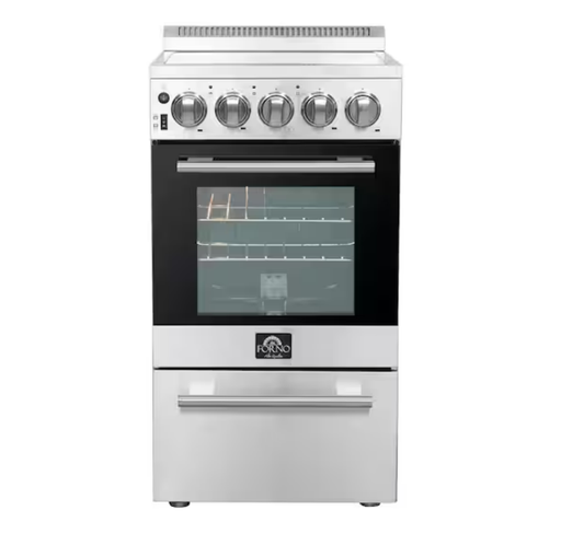 Forno 20-Inch Pallerano Electric Range with 4 Burners in Stainless Steel, FFSEL6052-20 - Farmhouse Kitchen and Bath
