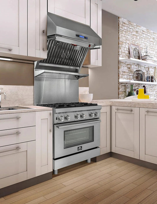 Forno Savona - 30" Wall Mount Range Hood & Back Splash FRHWM5029-30HB Forno