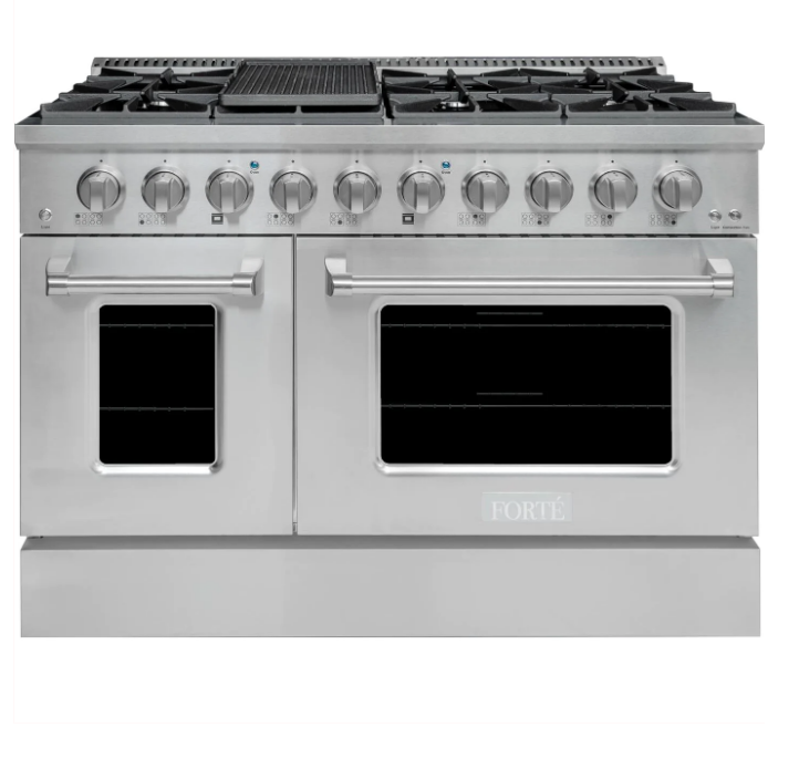 Forté 48 in. 5.53 cu. ft. Freestanding All Gas Range in Stainless Steel FGR488BSS