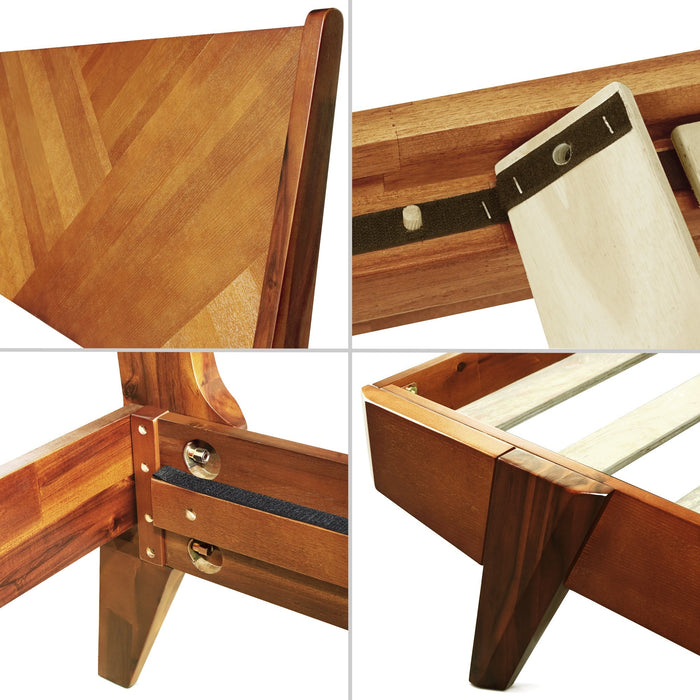 Rorns Gazelle Platform Bed Frame With Headboard