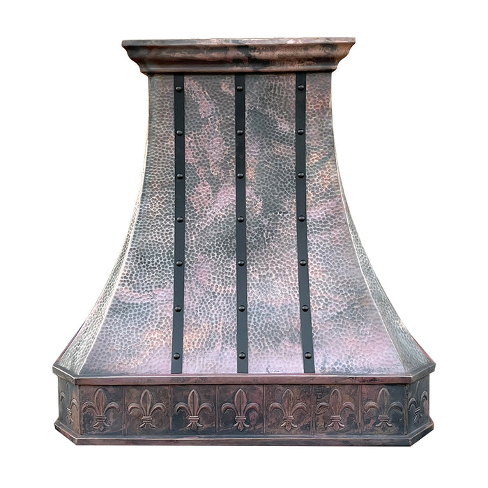 Fired Antique Copper Range Hoods Island Mount Vent Hoods 36"W x 37"H x 27"D