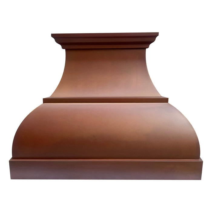 Fired Patina Copper Island Mount Kitchen Range Hood 36" W x 27" H