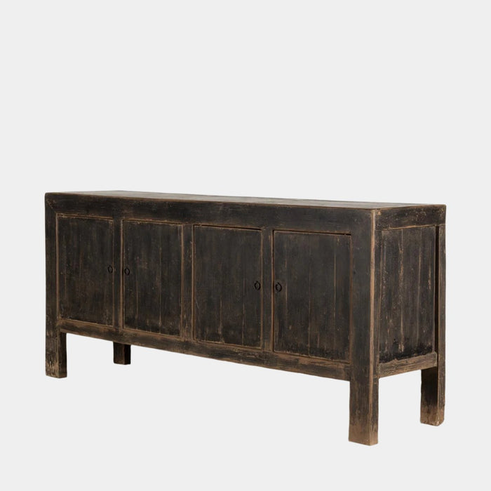 Black Four Door Elm Sideboard