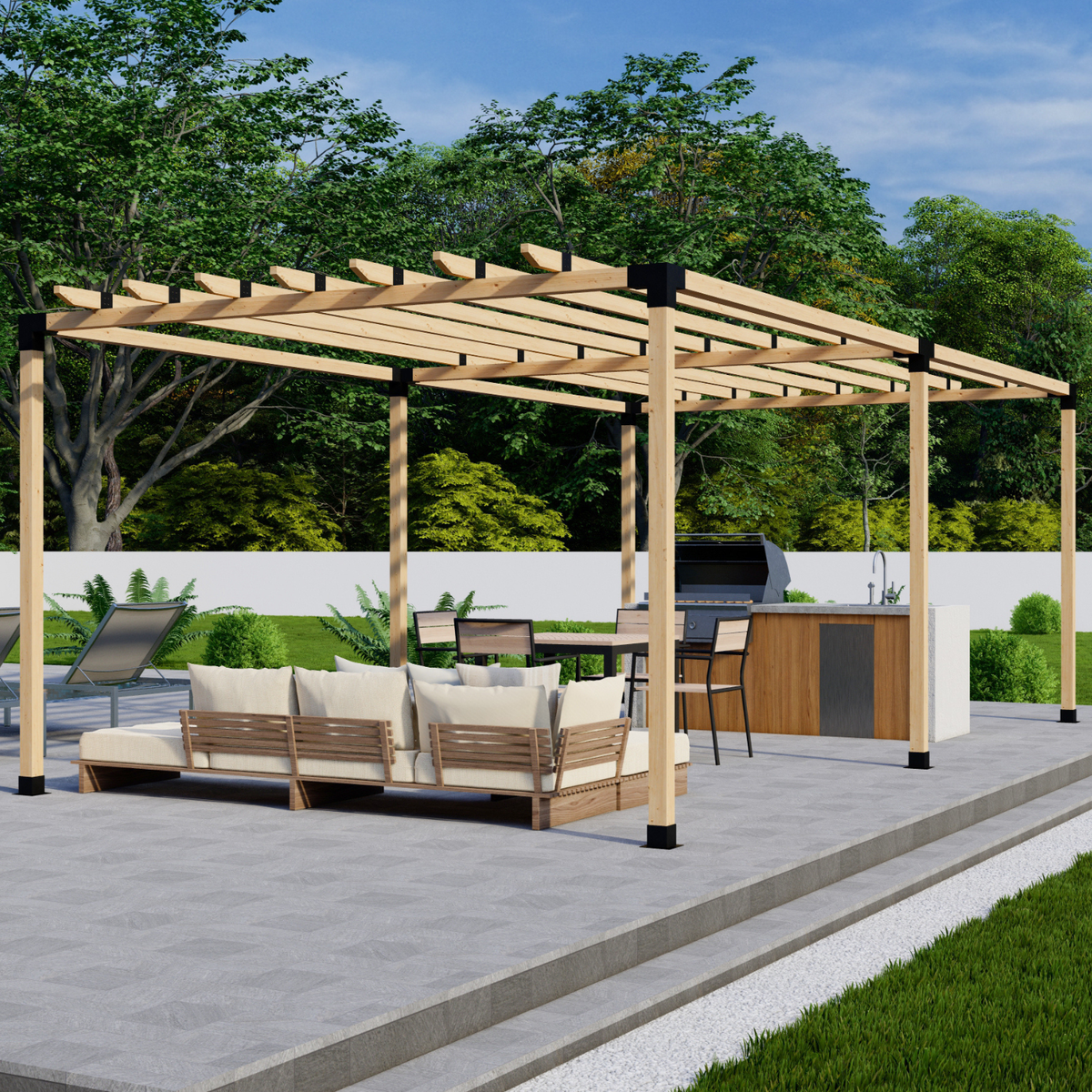 DIY Pergola Bracket Kit for a Freestanding Pergola With Roof Rafters ...