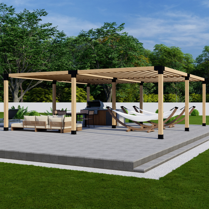 DIY Pergola Bracket Kit for a Freestanding Pergola With Slatted Roof ...