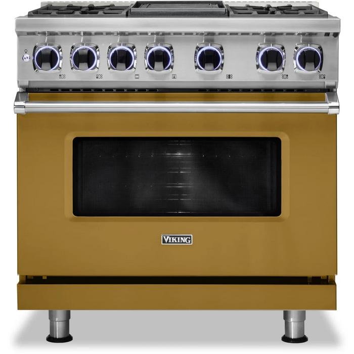 Viking® 7 Series 36" Stainless Steel Pro Style Dual Fuel Range VDR73624GSS