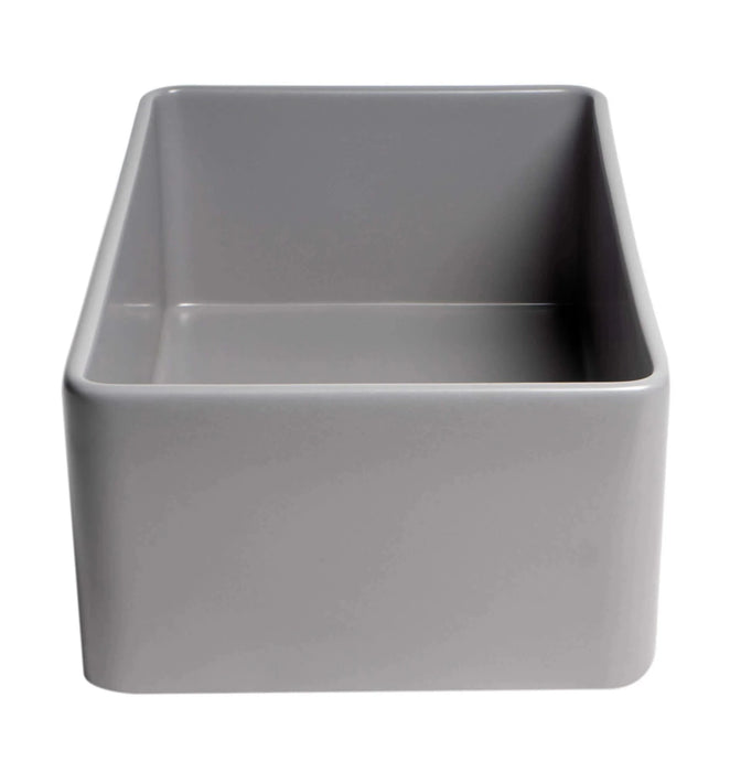 ALFI brand Smooth Apron 30" Single Bowl Fireclay Farm Sink ABF3018