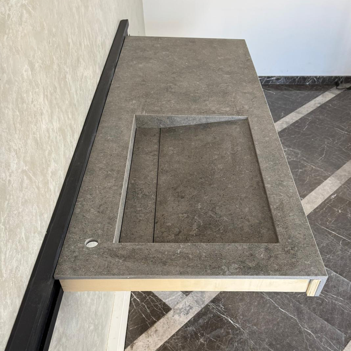 Handcrafted Dekton Grafite Porcelain Bathroom Sink - Custom Vanity or Wall Mount